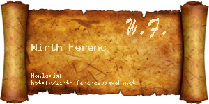 Wirth Ferenc névjegykártya